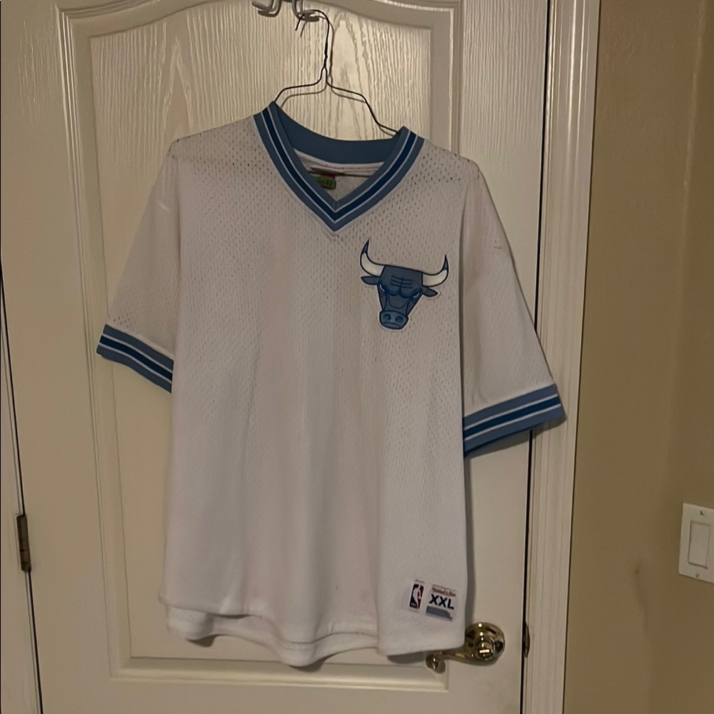 White and Blue Bulls Jersey